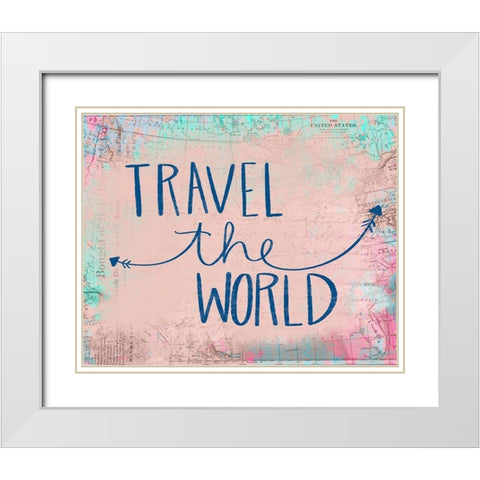 Travel the World White Modern Wood Framed Art Print with Double Matting by Doucette, Katie