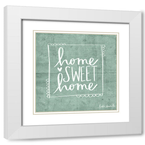 Home Sweet Home White Modern Wood Framed Art Print with Double Matting by Doucette, Katie