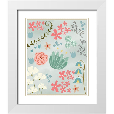 Floral II White Modern Wood Framed Art Print with Double Matting by Doucette, Katie