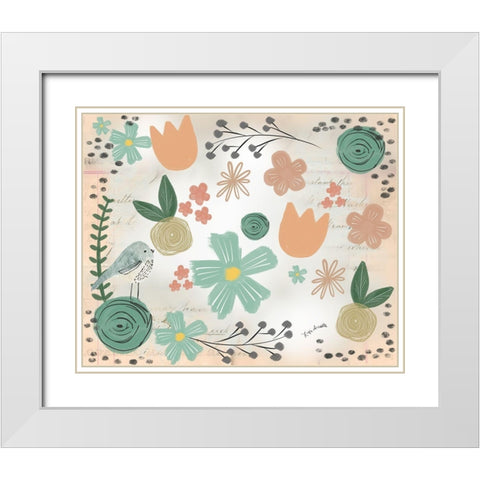 Florals White Modern Wood Framed Art Print with Double Matting by Doucette, Katie