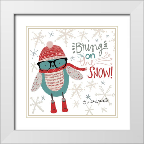 Hip Holiday Bird White Modern Wood Framed Art Print with Double Matting by Doucette, Katie
