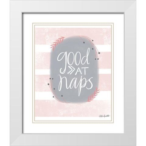 Good at Naps White Modern Wood Framed Art Print with Double Matting by Doucette, Katie