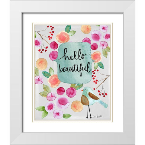 Hello Beautiful II White Modern Wood Framed Art Print with Double Matting by Doucette, Katie