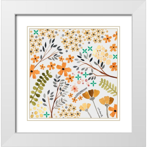 Fall Foliage White Modern Wood Framed Art Print with Double Matting by Doucette, Katie