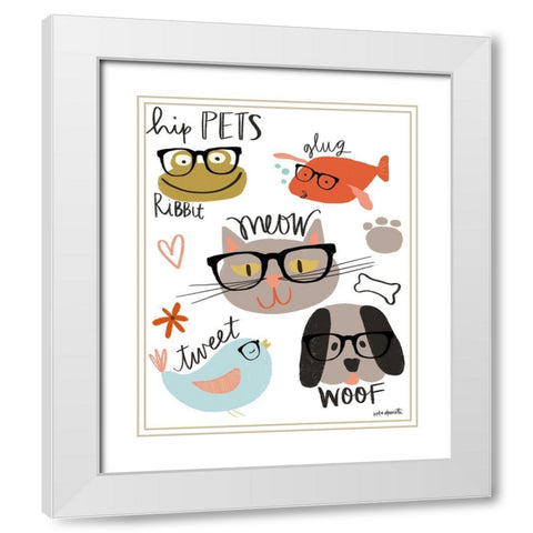 Hip Pets White Modern Wood Framed Art Print with Double Matting by Doucette, Katie