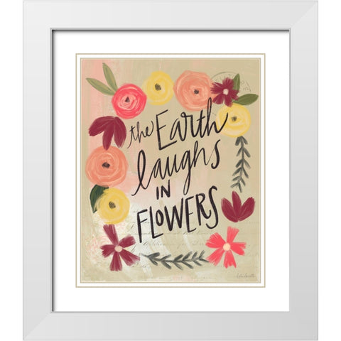 Earth Laughs White Modern Wood Framed Art Print with Double Matting by Doucette, Katie