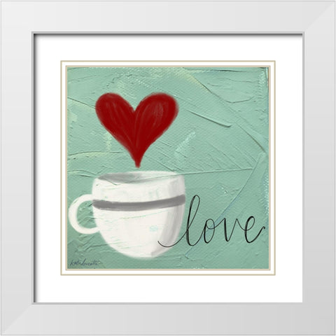 Coffee Love White Modern Wood Framed Art Print with Double Matting by Doucette, Katie