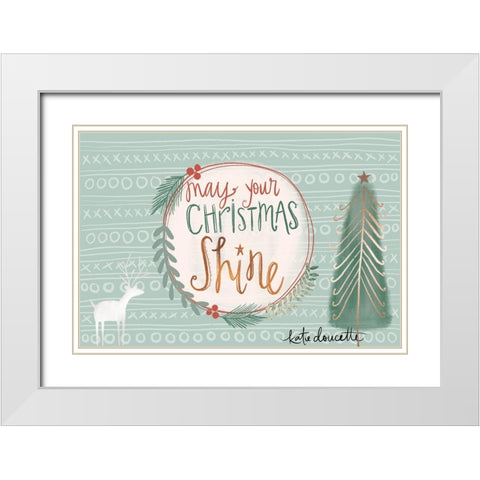 Christmas Shine White Modern Wood Framed Art Print with Double Matting by Doucette, Katie