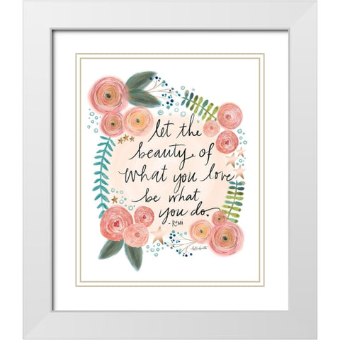 Rumi Quote White Modern Wood Framed Art Print with Double Matting by Doucette, Katie