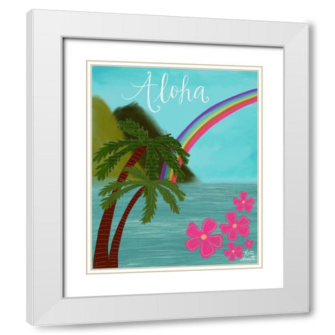 Aloha White Modern Wood Framed Art Print with Double Matting by Doucette, Katie