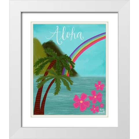 Aloha White Modern Wood Framed Art Print with Double Matting by Doucette, Katie