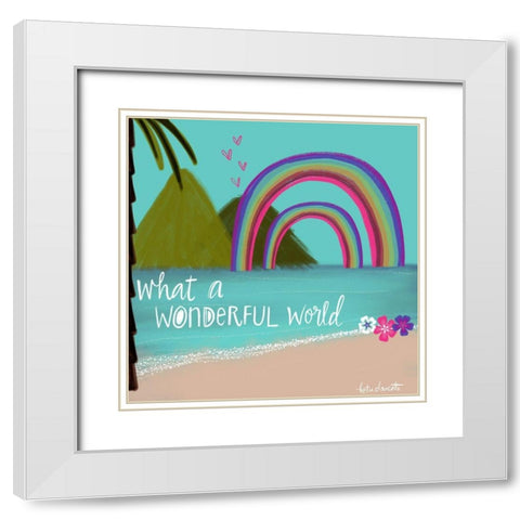 Wonderful World White Modern Wood Framed Art Print with Double Matting by Doucette, Katie