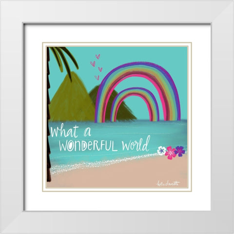 Wonderful World White Modern Wood Framed Art Print with Double Matting by Doucette, Katie