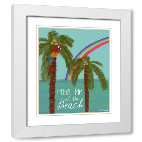 Meet Me at the Beach White Modern Wood Framed Art Print with Double Matting by Doucette, Katie