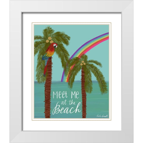 Meet Me at the Beach White Modern Wood Framed Art Print with Double Matting by Doucette, Katie
