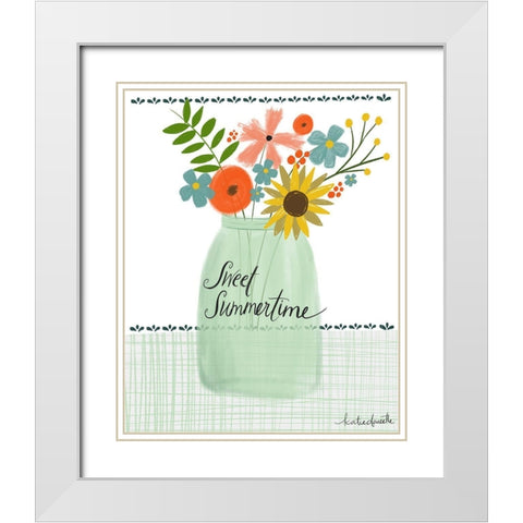 Sweet Summer Bouquet White Modern Wood Framed Art Print with Double Matting by Doucette, Katie