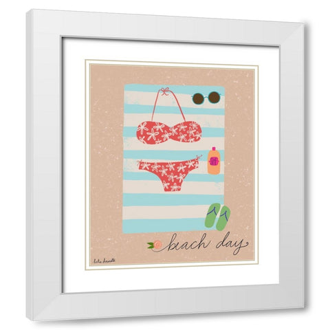 Beach Day White Modern Wood Framed Art Print with Double Matting by Doucette, Katie