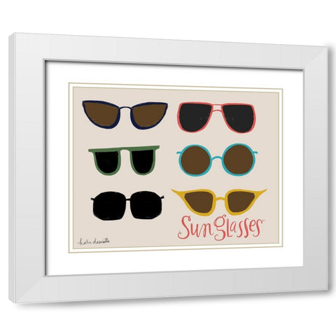 Sunglasses White Modern Wood Framed Art Print with Double Matting by Doucette, Katie