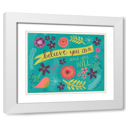 Believe You Can White Modern Wood Framed Art Print with Double Matting by Doucette, Katie