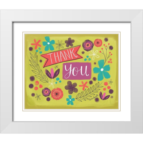 Thank You White Modern Wood Framed Art Print with Double Matting by Doucette, Katie