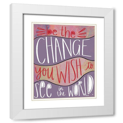 Change II White Modern Wood Framed Art Print with Double Matting by Doucette, Katie