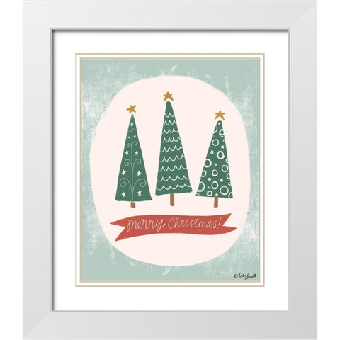 Christmas Trees White Modern Wood Framed Art Print with Double Matting by Doucette, Katie