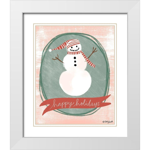Happy Holidays White Modern Wood Framed Art Print with Double Matting by Doucette, Katie