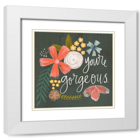 Youre Gorgeous White Modern Wood Framed Art Print with Double Matting by Doucette, Katie