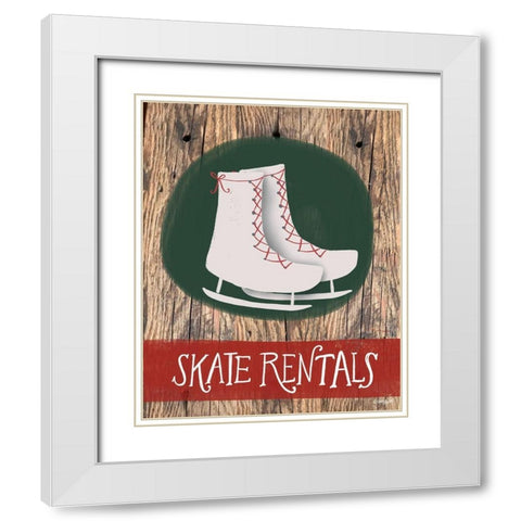 Skate Rentals White Modern Wood Framed Art Print with Double Matting by Doucette, Katie