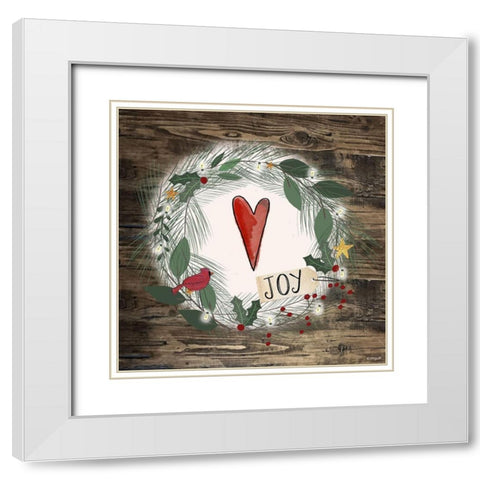 Joy Heart White Modern Wood Framed Art Print with Double Matting by Doucette, Katie