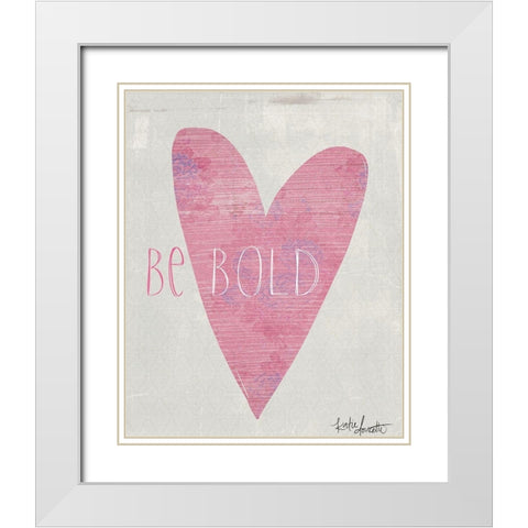 Bold Heart White Modern Wood Framed Art Print with Double Matting by Doucette, Katie