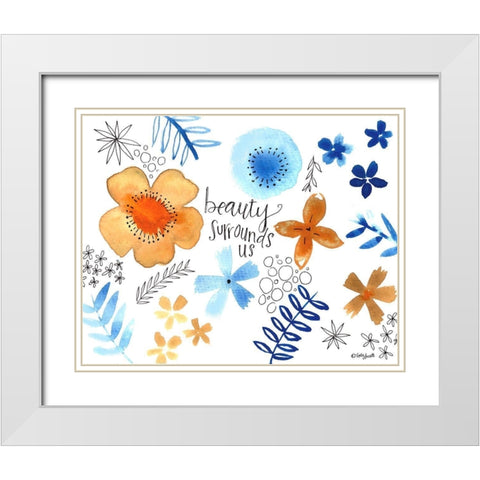 Beauty Surrounds Us White Modern Wood Framed Art Print with Double Matting by Doucette, Katie