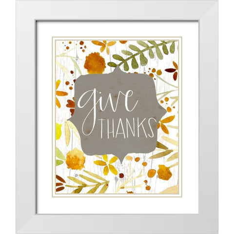 Give Thanks II White Modern Wood Framed Art Print with Double Matting by Doucette, Katie