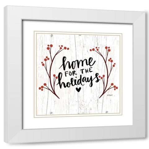 Home for the Holidays White Modern Wood Framed Art Print with Double Matting by Doucette, Katie