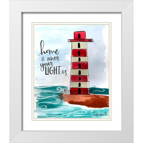 Home is Where Your Light Is White Modern Wood Framed Art Print with Double Matting by Doucette, Katie