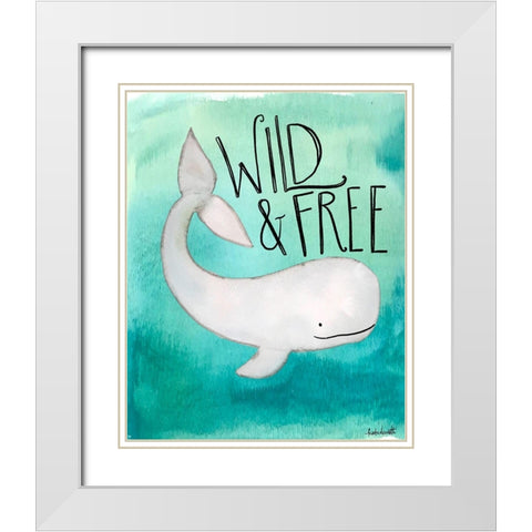 Wild Whale White Modern Wood Framed Art Print with Double Matting by Doucette, Katie
