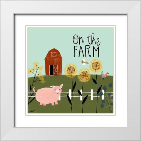 On the Farm White Modern Wood Framed Art Print with Double Matting by Doucette, Katie