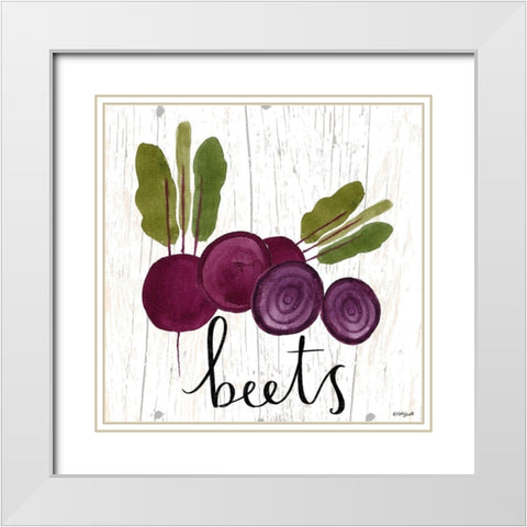 Beets White Modern Wood Framed Art Print with Double Matting by Doucette, Katie