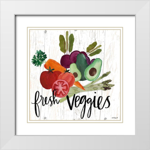 Fresh Veggies White Modern Wood Framed Art Print with Double Matting by Doucette, Katie