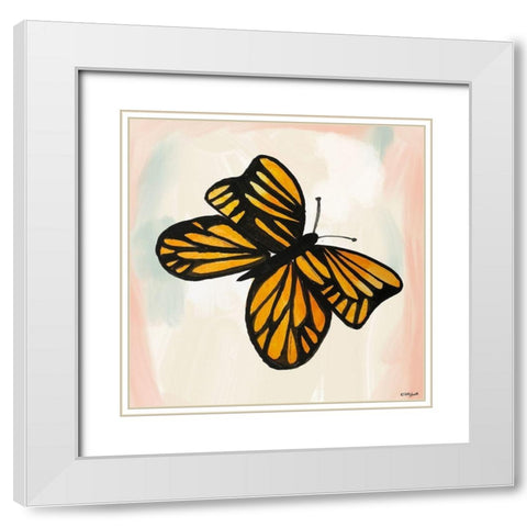 Butterfly II White Modern Wood Framed Art Print with Double Matting by Doucette, Katie