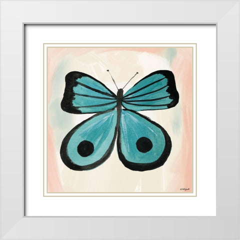 Butterfly III White Modern Wood Framed Art Print with Double Matting by Doucette, Katie