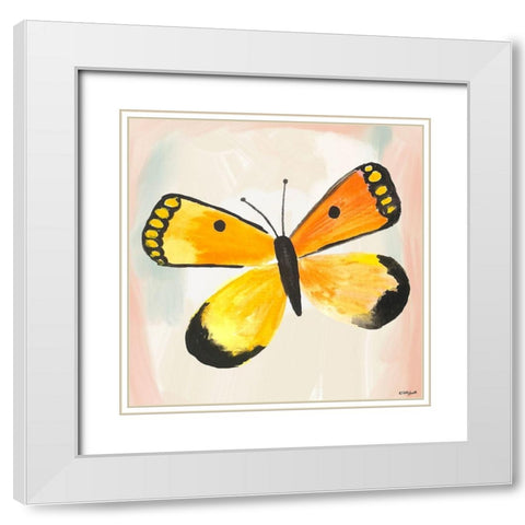 Butterfly IV White Modern Wood Framed Art Print with Double Matting by Doucette, Katie