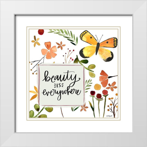 Beauty Butterfly White Modern Wood Framed Art Print with Double Matting by Doucette, Katie