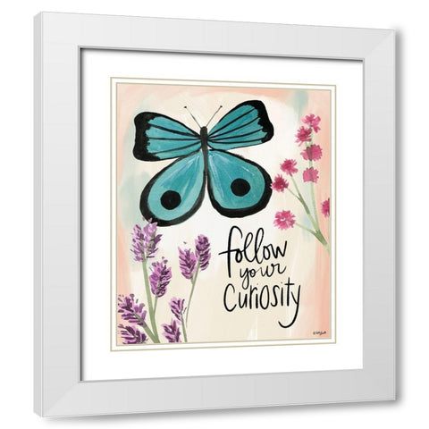 Follow Your Curiosity White Modern Wood Framed Art Print with Double Matting by Doucette, Katie