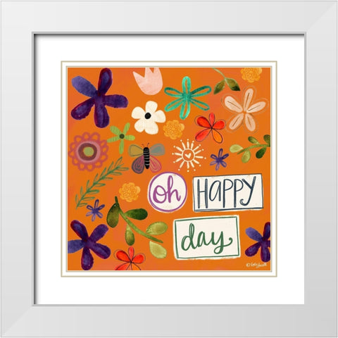 Oh Happy Day White Modern Wood Framed Art Print with Double Matting by Doucette, Katie
