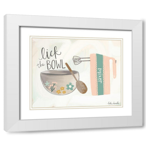 Lick the Bowl White Modern Wood Framed Art Print with Double Matting by Doucette, Katie