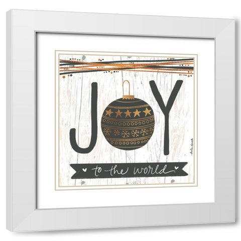Joy to the World White Modern Wood Framed Art Print with Double Matting by Doucette, Katie