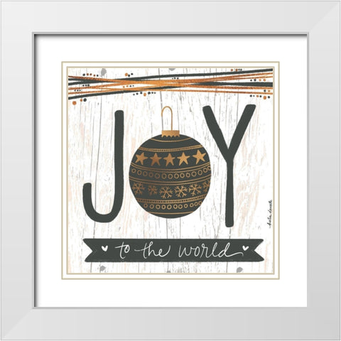 Joy to the World White Modern Wood Framed Art Print with Double Matting by Doucette, Katie
