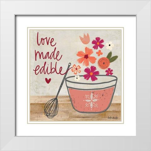Love Made Edible White Modern Wood Framed Art Print with Double Matting by Doucette, Katie