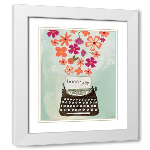 Boss Lady White Modern Wood Framed Art Print with Double Matting by Doucette, Katie